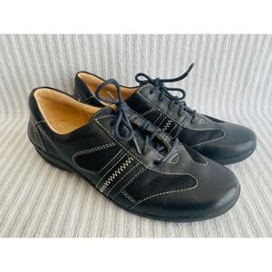 Naturalizer Black Leather Comfort Lace-Up Walking Shoes Casual Sneakers Size 8.5